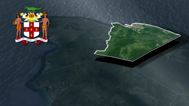 Parishes Jamaica Animation Map — Stock video