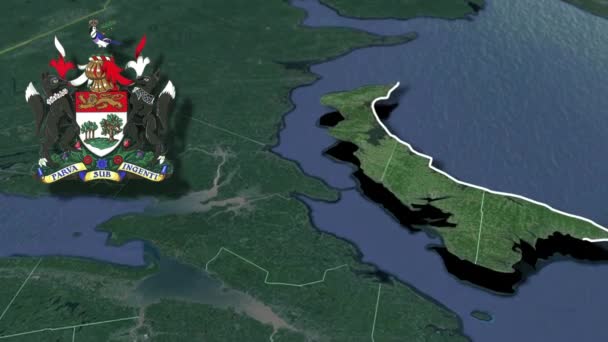 Provincias Territorios Canadá Prince Edward Island Whit Mapa Animación Escudos — Vídeos de Stock