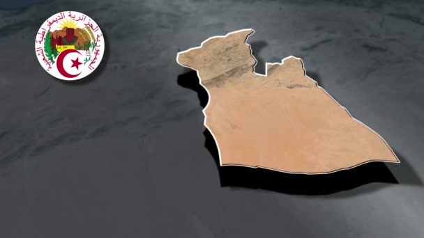 Províncias Argélia Animação Mapa — Vídeo de Stock