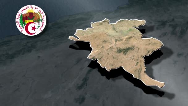 Мультипликационная Карта Алжира — стоковое видео