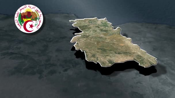 Мультипликационная Карта Алжира — стоковое видео