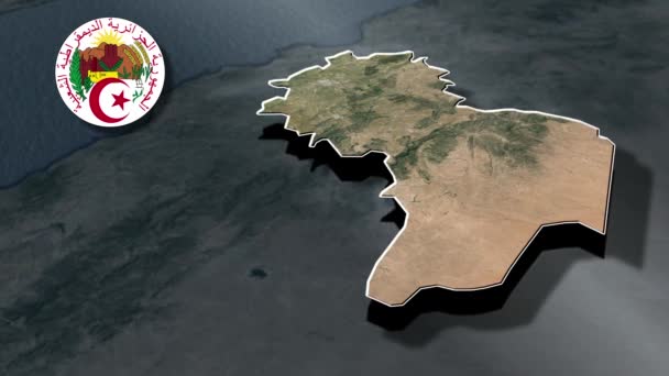 Províncias Argélia Animação Mapa — Vídeo de Stock