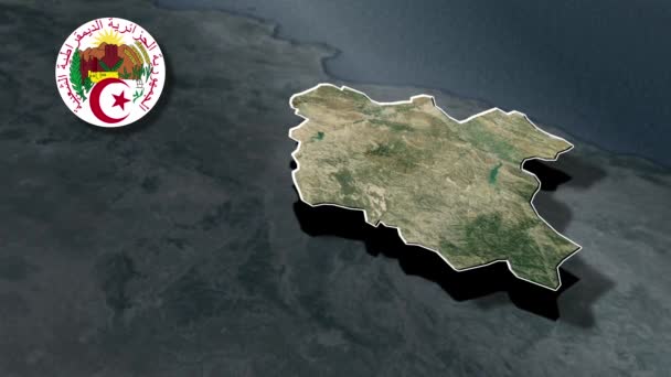 アルジェリアのアニメ地図 — ストック動画