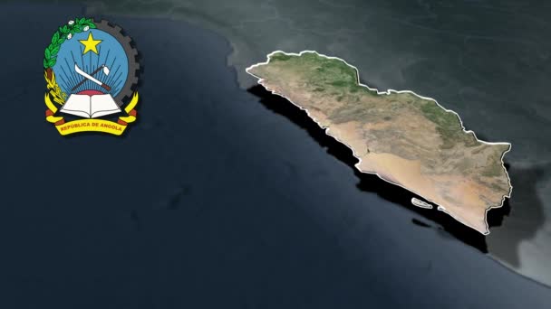 Províncias Angola Mapa Animação — Vídeo de Stock
