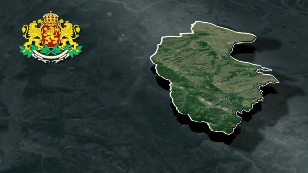 Bulgaristan Canlandırma Haritası Eyaletleri — Stok video