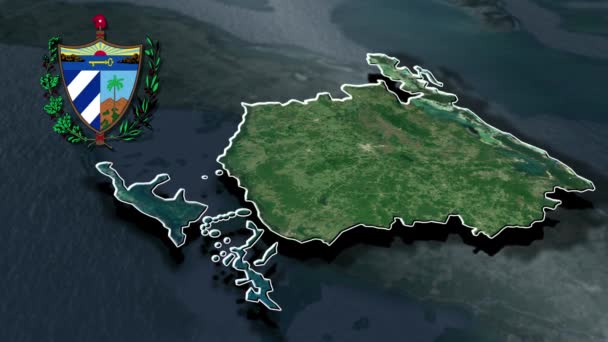 Mapa Animación Provincias Cuba — Vídeo de stock