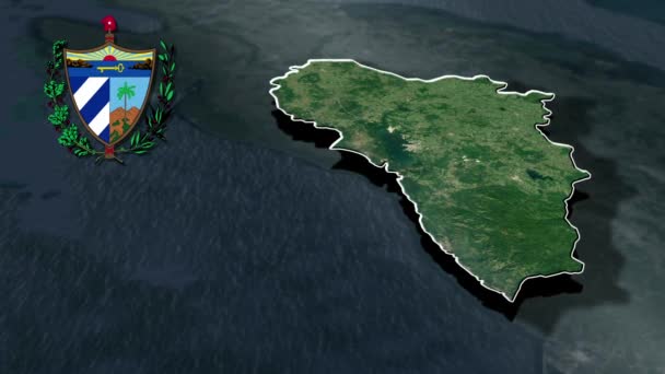 Mapa Animación Provincias Cuba — Vídeo de stock