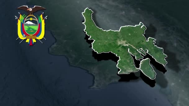 Provincie Ekvádoru Animační Mapa — Stock video