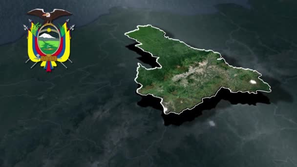 Mappa Delle Province Dell Ecuador — Video Stock