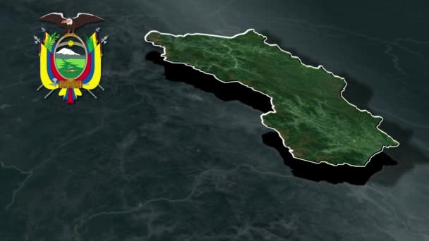 Мультипликационная Карта Эквадора — стоковое видео