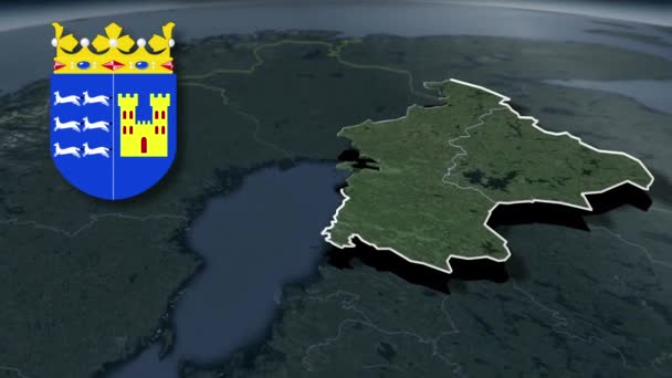 Províncias Finlândia Oulu Whit Brasão Armas Mapa Animação — Vídeo de Stock
