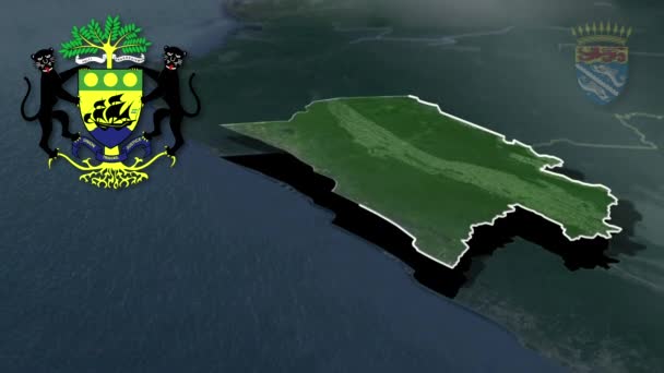 加蓬省Nyanga Tchibanga Whit Coat武器动画地图 — 图库视频影像