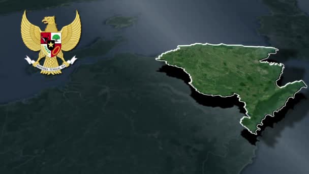 Províncias Indonésia Mapa Animação — Vídeo de Stock
