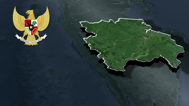 Províncias Indonésia Mapa Animação — Vídeo de Stock