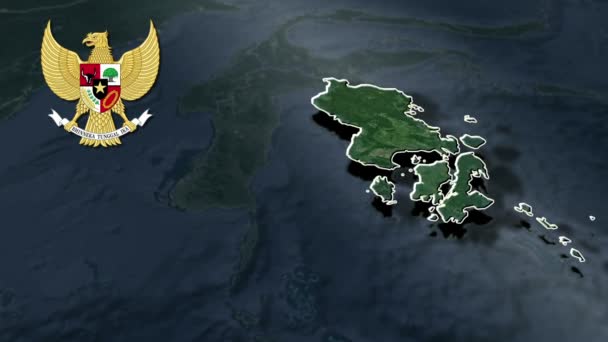 Provincie Indonésie Animační Mapa — Stock video