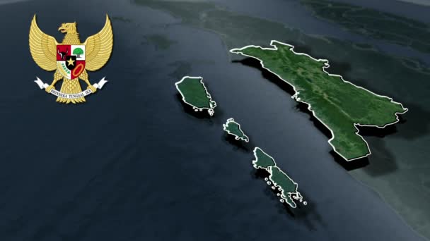 Mapa Animación Las Provincias Indonesia — Vídeo de stock