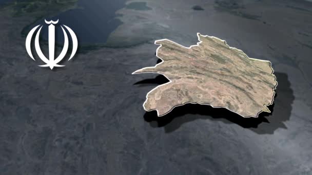 Animační Mapa Provincie Írán — Stock video