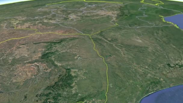 Províncias Moçambique Mapa Animação — Vídeo de Stock