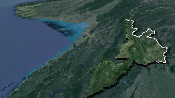 Mapa Animación Provincias Tailandia — Vídeo de stock