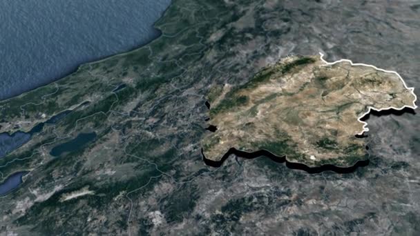 Províncias Turquia Mapa Animação — Vídeo de Stock