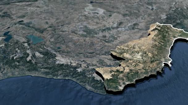Türkiye Nin Canlandırma Haritası — Stok video