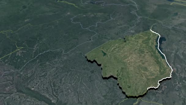 Províncias Zâmbia Mapa Animação — Vídeo de Stock