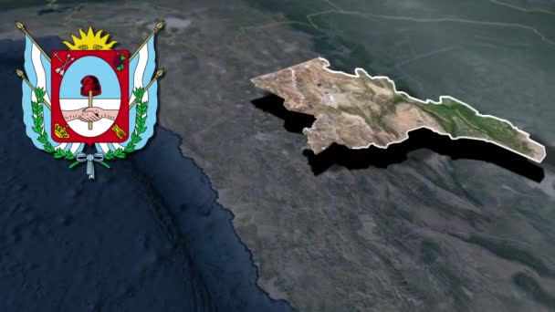 Arjantin Idari Bölümleri Katamarca Beyaz Arma Silah Animasyon Haritası — Stok video