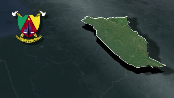 喀麦隆各地区的动画地图 — 图库视频影像