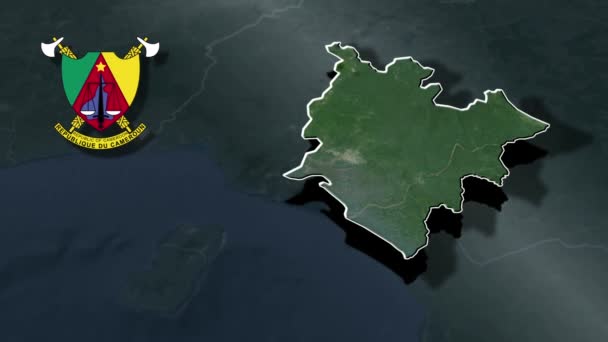 Mapa Animace Regionu Kamerun — Stock video