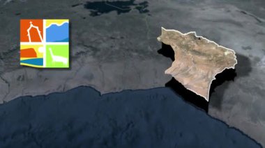 Şili 'nin Arica ve Parinacota bölgeleri silah animasyon haritası paltosu