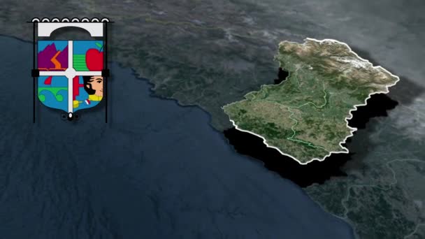 Mapa Animacji Regiony Chile Libertador General Bernardo Higgins Whit Herb — Wideo stockowe