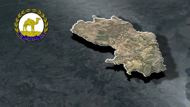 厄立特里亚地区动画地图 — 图库视频影像