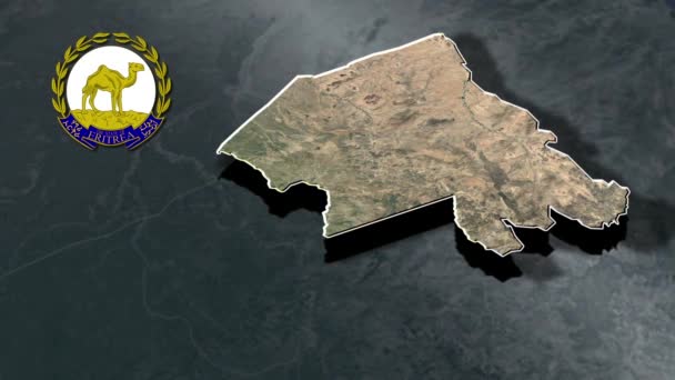 Regiones Eritrea Mapa Animación — Vídeo de stock