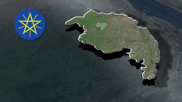 Animační Mapa Regionů Etiopie — Stock video