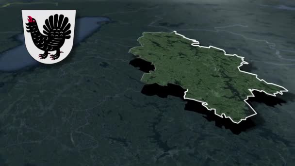 Regionen Finnlands Mittelfinnland Mit Wappenanimation Karte — Stockvideo