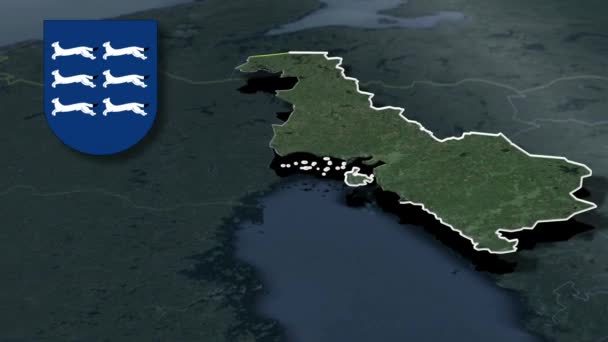 Regio Van Finland Noord Ostrobothnia Whit Wapenanimatiekaart — Stockvideo