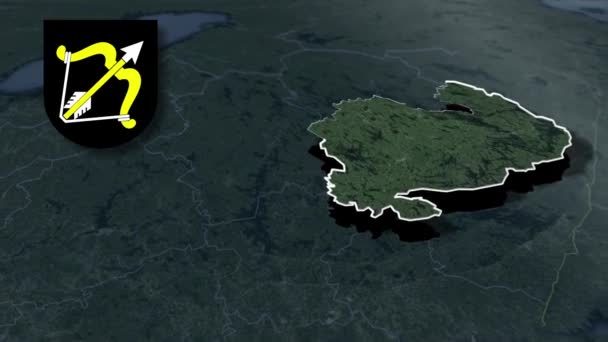 Régions Finlande Savonie Sud Whit Carte Animation Des Armoiries — Video