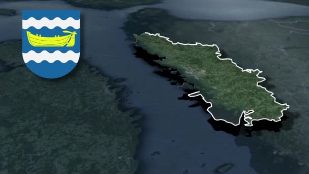 Regions Finland Uusimaa Whit Coat Arms Animation Map — Stockvideo