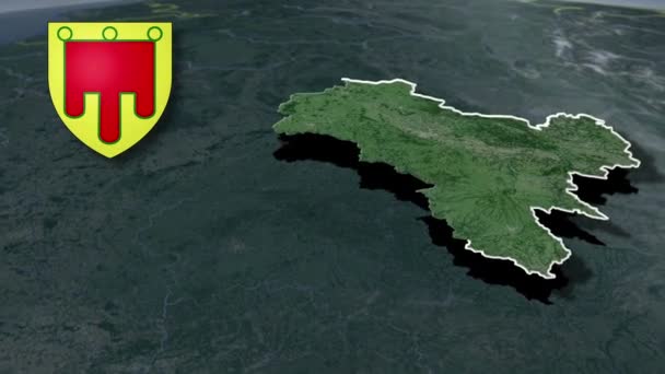 Regiones Francia Auvernia Whit Mapa Animación Escudos — Vídeo de stock