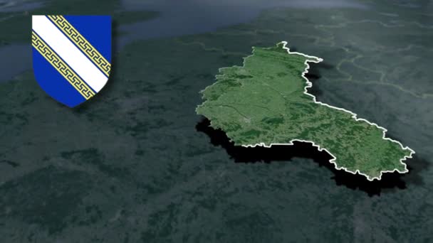 Regiones Francia Champagne Ardenne Whit Mapa Animación Escudos — Vídeo de stock