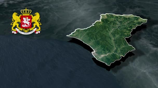 Regiones Georgia Mapa Animación — Vídeos de Stock