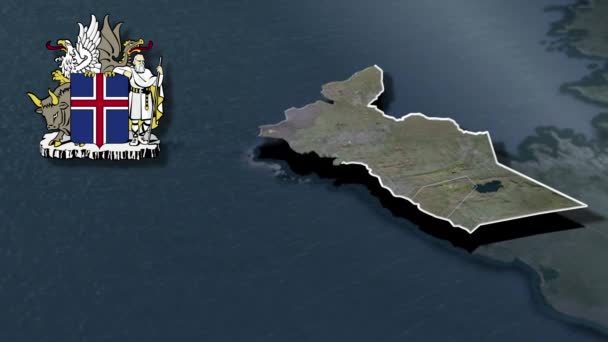 아이슬란드 Whit Coat Arms Animation Map — 비디오