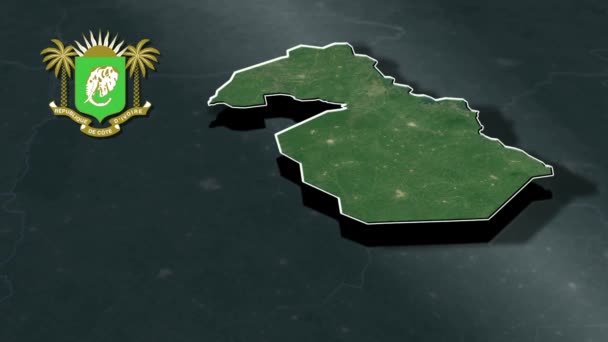 Elfenbenskustens Regioner — Stockvideo