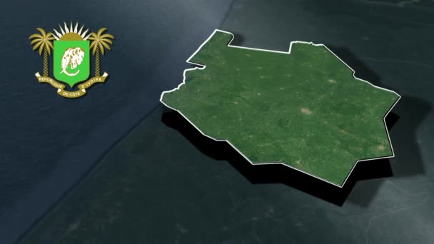 Regiones Costa Marfil — Vídeo de stock