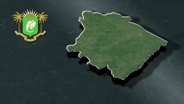 Regions Ivory Coast — Stock Video