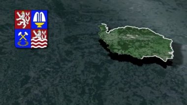 Çek Cumhuriyeti 'nin Karlovy Vary Vit Coat bölgesinin silah animasyon haritası