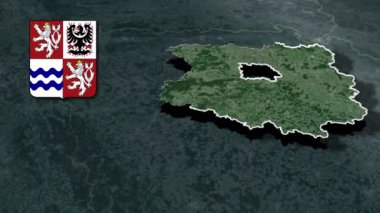 Çek Cumhuriyeti Merkez Bohemya Bölgeleri Silah Canlandırma Haritası Whit Coat