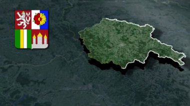 Çek Cumhuriyeti 'nin Güney Bohemya Bölgeleri Silah Canlandırma Haritası Paltosu