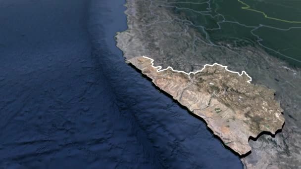 Regiões Peru Mapas Geográficos — Vídeo de Stock