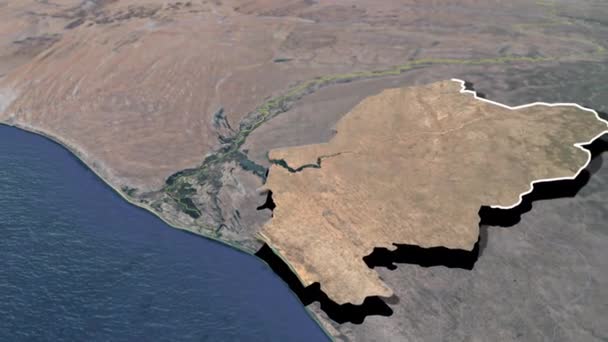 Wilayah Senegal Peta Geografis — Stok Video